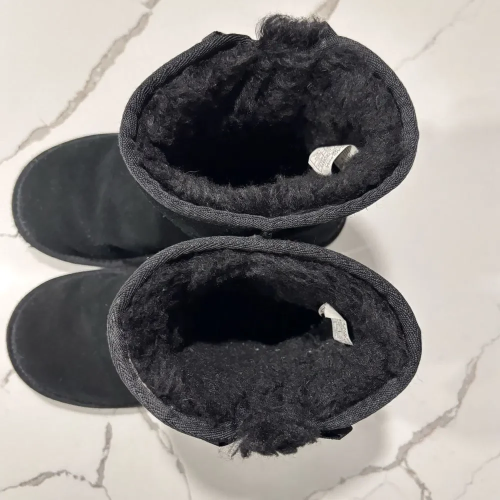 Koolaburra by UGG | Black Victoria Short Boot Toddler Girls Leather Faux Fur 2